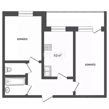 2-к кв. Свердловская область, Екатеринбург ул. Волгоградская, 200 ...