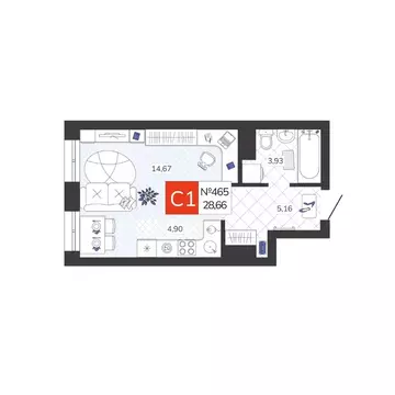 Студия Тульская область, Тула Мясново мкр, Желания жилой комплекс ...