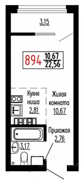 Студия Свердловская область, Екатеринбург ул. Лыжников, 3 (22.6 м)