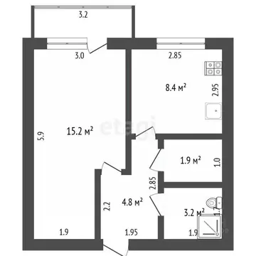 1-к кв. Мордовия, Ковылкино ул. Гагарина, 30 (33.5 м)