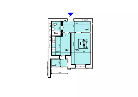 1-к кв. Саратовская область, Энгельс Дом у озера жилой комплекс (36.4 ...