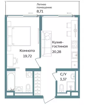 2-комнатная квартира: Республика Крым, Саки, курортный кластер Темпо ...
