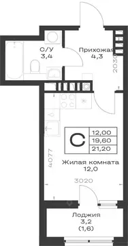 Студия Краснодарский край, Гулькевичи Экосфера жилой комплекс (21.2 м)