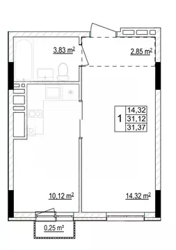 1-к кв. Белгородская область, Белгородский район, Новосадовское с/пос, ...