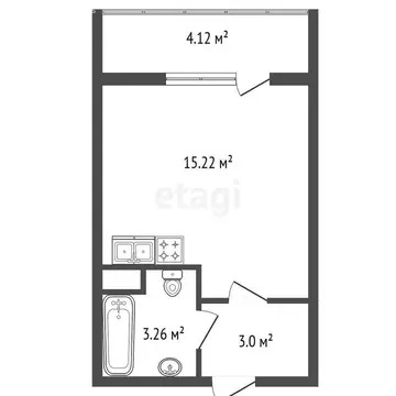 Квартира-студия: Санкт-Петербург, улица Чирикова, 5 (21.5 м)