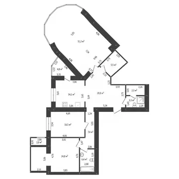3-к кв. Башкортостан, Уфа ул. Цюрупы, 79 (132.3 м)