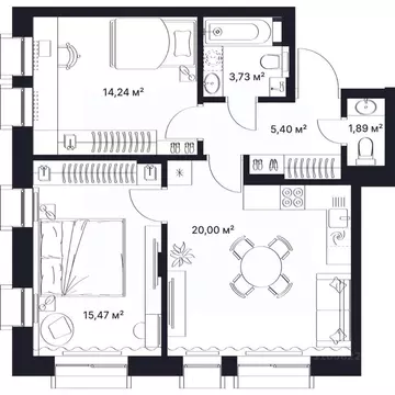 2-к кв. Владимирская область, Киржач ул. Свердлова, 10А (60.0 м)