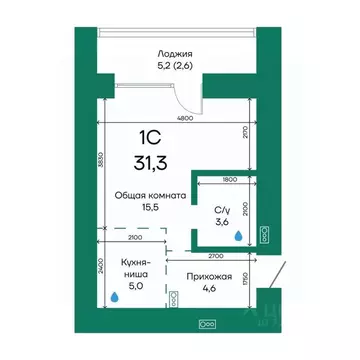 1-к кв. Алтайский край, Барнаул Просторная ул., 390к2 (31.3 м)