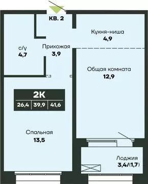 2-к кв. Новосибирская область, Новосибирск Гренландия жилой комплекс ...