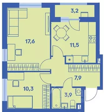 2-к кв. Пермский край, Пермь ул. Карпинского, 115 (52.8 м)