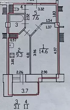 1-комнатная квартира: Санкт-Петербург, улица Есенина, 1к1 (35.7 м)