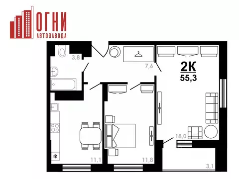 2-к кв. Нижегородская область, Нижний Новгород Коломенская ул., 8к4 ...