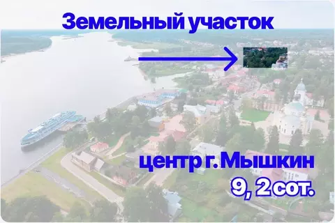 Участок в Ярославская область, Мышкин пл. Никольская, 3А (9.2 сот.)