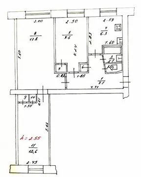 3-комнатная квартира: Тверь, улица Бобкова, 26к7 (58 м)