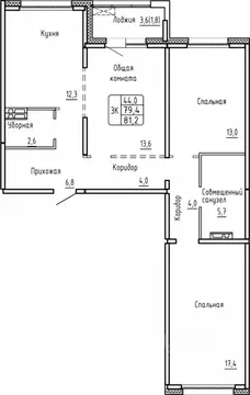 3-к кв. Новосибирская область, Новосибирск Самоцветы жилой комплекс ...