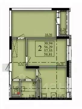 2-к кв. Башкортостан, Уфа Затон-Восточный жилрайон, Паруса жилой ...