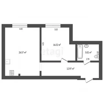 1-к кв. Тюменская область, Тюмень Широтная ул., 112к2 (61.1 м)