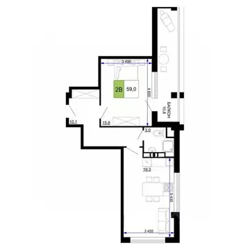 2-к кв. Краснодарский край, Анапа ул. Дружбы, 9 (59.0 м)