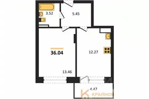 1-к кв. Воронежская область, Воронеж Московский просп., 66 (36.04 м)