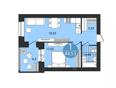 1-к кв. Ярославская область, Ярославль Московский Квартал жилой ...