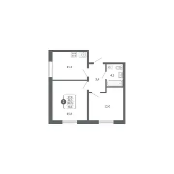 2-к кв. Кировская область, Киров ул. Потребкооперации, 34к1 (48.5 м)