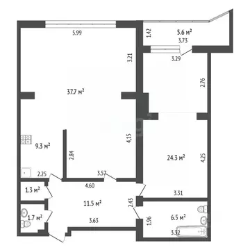 2-к кв. Тюменская область, Тюмень ул. Немцова, 4 (92.3 м)