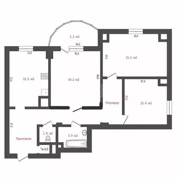 3-комнатная квартира: Калининград, Батальная улица, 94 (88.3 м)