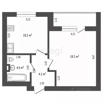 1-к кв. Московская область, Дмитров Внуковский мкр, 47 (37.3 м)