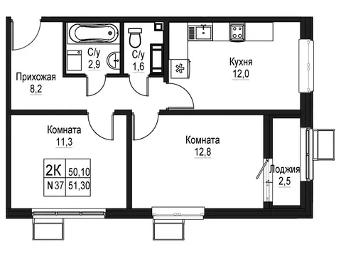 2-комнатная квартира: Нижний Новгород, Автозаводский район (50.1 м)