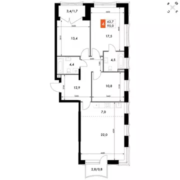 4-комнатная квартира: Нижний Новгород, историческая территория Старый ...