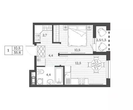 1-к кв. Дагестан, Дербент ул. Сальмана (35.8 м)