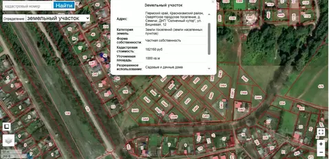 Участок в Пермский край, Краснокамский муниципальный округ, д. Семичи ...