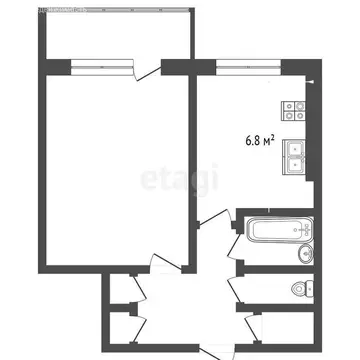 1-комнатная квартира: Архангельск, улица Розы Люксембург, 68к1 (28.5 ...
