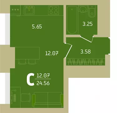 1-к кв. Башкортостан, Уфа Революционная ул., 39/4 (44.95 м)
