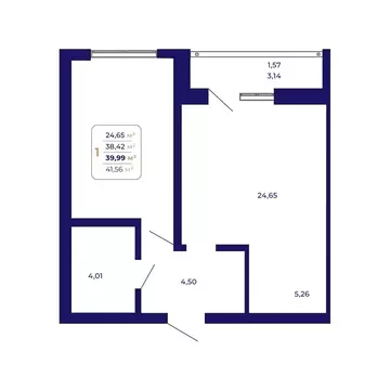 1-комнатная квартира: Уфа, жилой район Затон-Восточный, ЖК Паруса ...