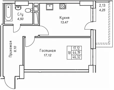 1-к кв. Саха (Якутия), Якутск 11-й кв-л,  (46.32 м)