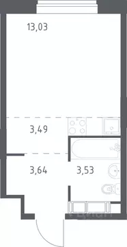 Студия Московская область, Балашиха ул. Бояринова, 36 (23.7 м)