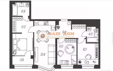 3-к кв. Тульская область, Тула ул. Михеева, 5 (82.8 м)
