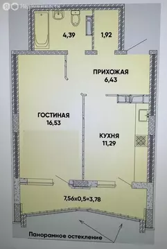 1-комнатная квартира: Краснодар, улица Григория Булгакова, 8 (47 м)