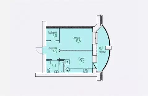 1-к кв. Кировская область, Киров Полевая ул., 11 (42.5 м)