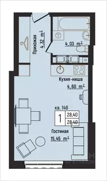 1-к кв. Нижегородская область, Нижний Новгород Литературная ул., 5 ...