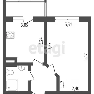 1-к кв. Ростовская область, Ростов-на-Дону Левобережная ул., 6/1с1 ...