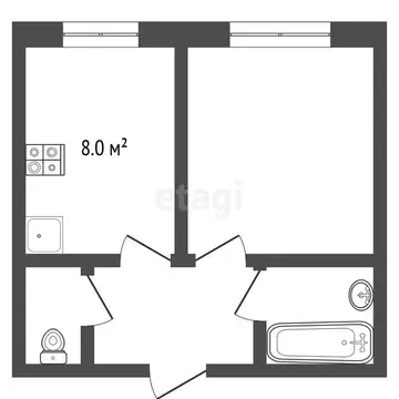 1-комнатная квартира: Новый Уренгой, район Северная Жилая Часть, ...