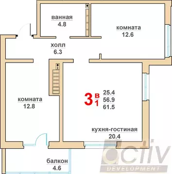 2-к кв. Свердловская область, Верхняя Пышма Гранд Успенский жилой ...