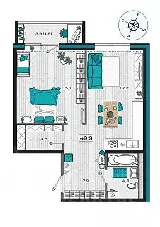 1-к кв. Приморский край, Уссурийск Радужный мкр,  (49.9 м)
