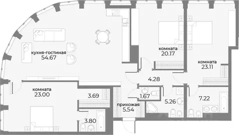 3-к кв. Москва Дружинниковская ул., 15А (154.4 м)