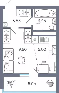 1-к кв. Самарская область, Волжский район, Лопатино с/пос, пос. ...