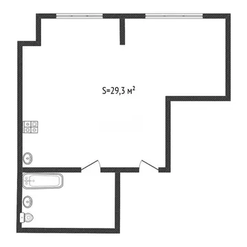 Квартира-студия: Бийск, Ленинградская улица, 38 (29.3 м)