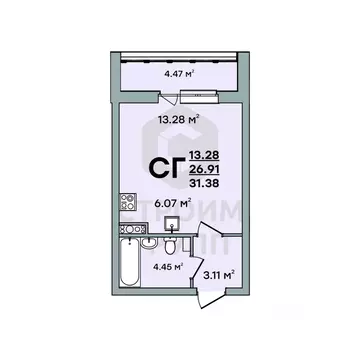 Студия Владимирская область, Владимир Загородный проезд, 27 (32.2 м)