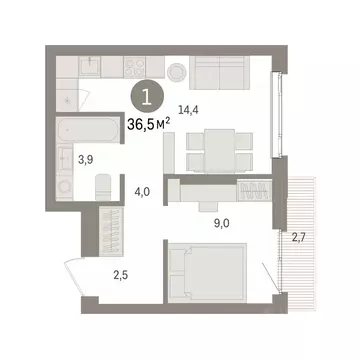 1-к кв. Свердловская область, Екатеринбург Сортировочный жилрайон, ...